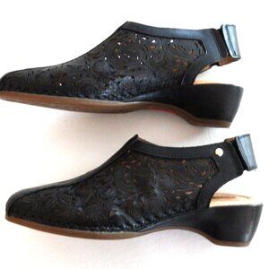 Pikolinos Romana Slingback Black 36 Floral Cutout XLNT